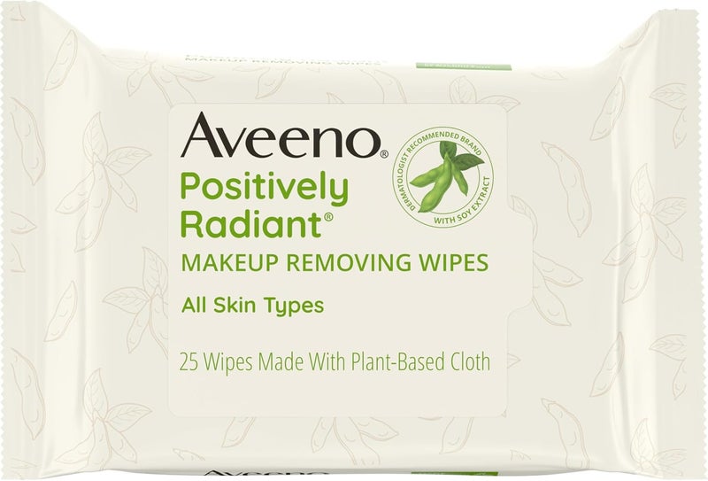 Aveeno Positively Radiant Makeup Removing Wipes - 25 Count - Image 1
